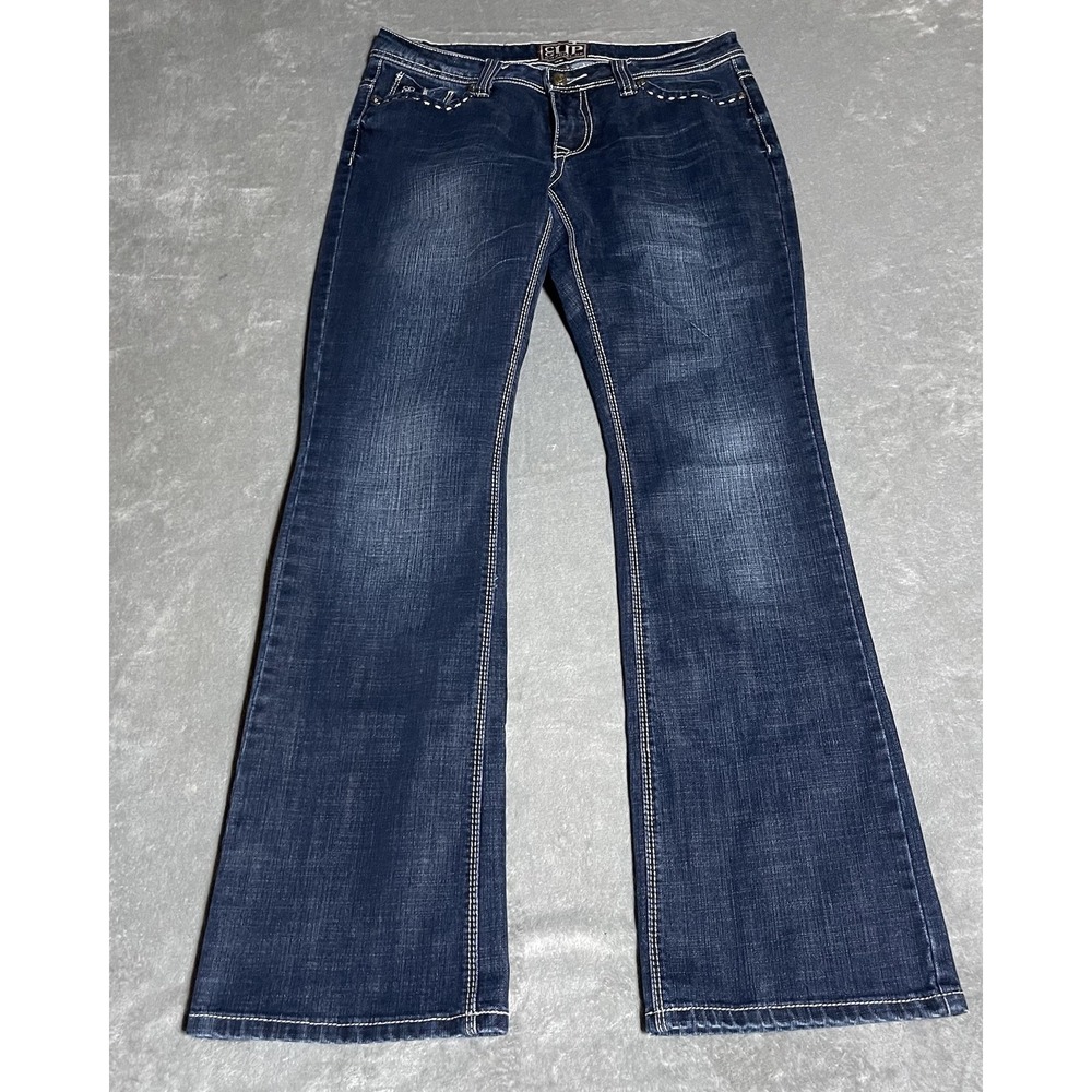 Cowgirl Up Jeans Womens 30x34 Denim‎ Bootcut Distressed Low Rise Western